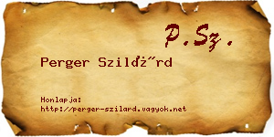 Perger Szilárd névjegykártya