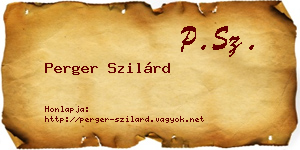 Perger Szilárd névjegykártya